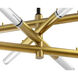 Spira LED 34 inch Brass / Clear / Black Chandelier Ceiling Light